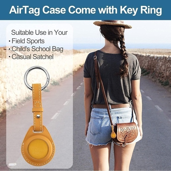 Set of 4 NWT Apple AirTag Leather Key Ring - Picture 7 of 7